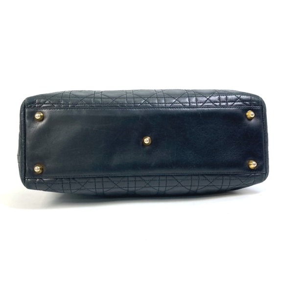 CHRISTIAN DIOR Cannage Bag 2WAY/shoulder bag Hand Bag Black GoldHardware - Picture 6 of 15